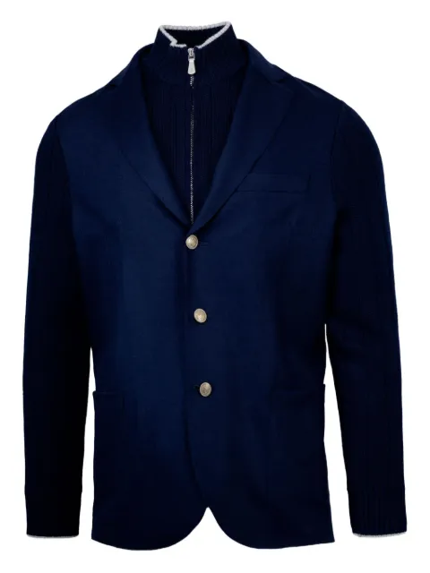 Eleventy knitted-sleeves wool blazer