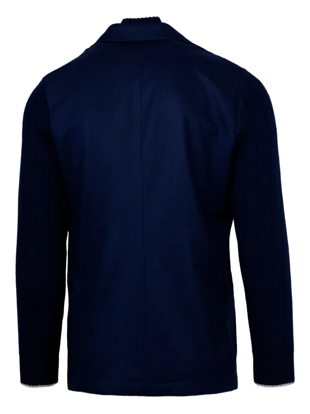 Eleventy Wollen blazer met gebreide mouwen Blauw