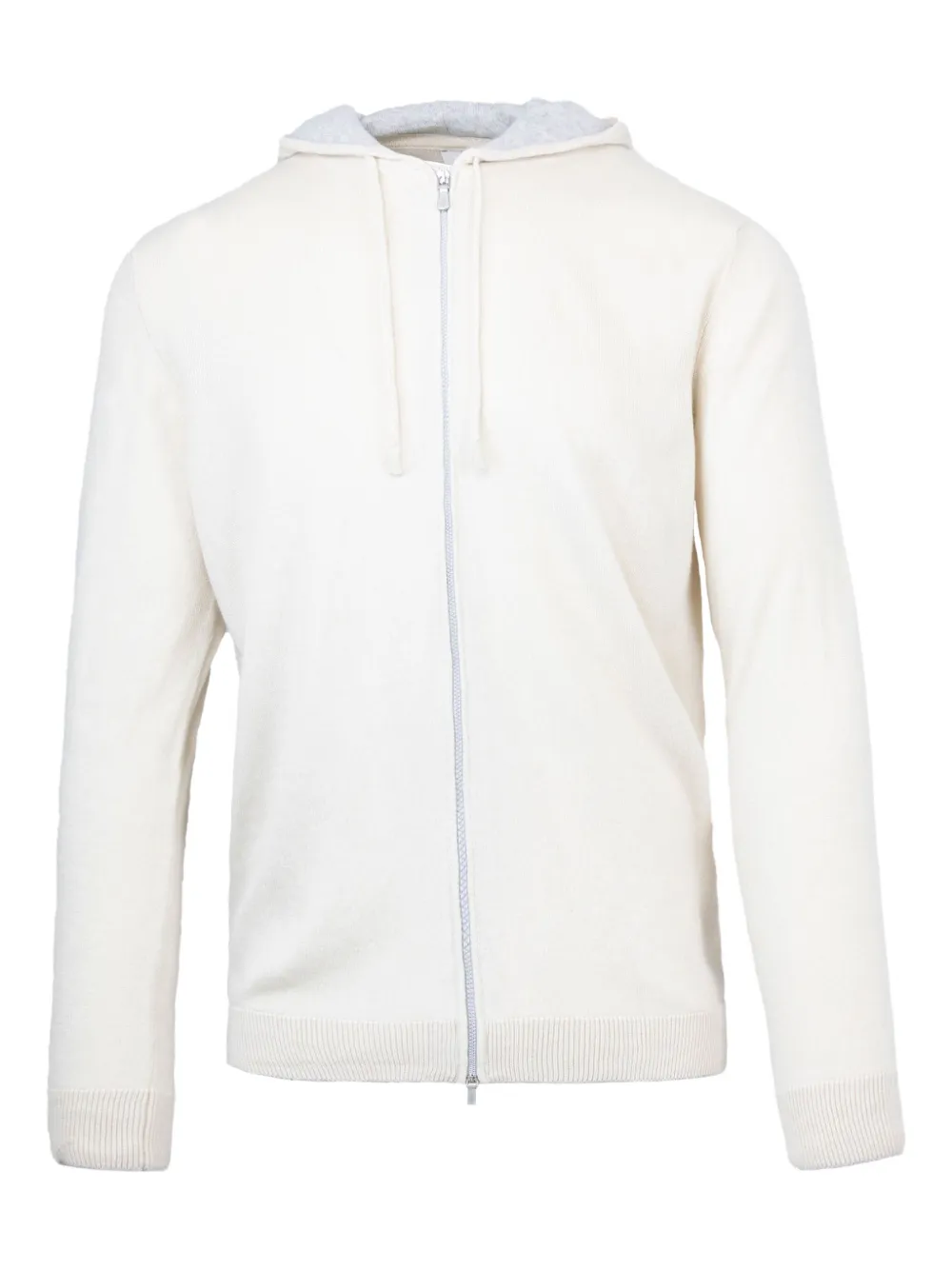Eleventy Kasjmier trui met capuchon en rits Beige