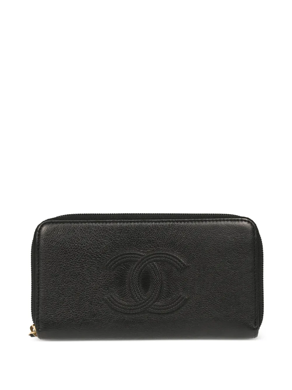 CHANEL Pre-Owned 2018 エンボス ココマーク ファスナー財布 - ブラック CHANEL Pre-Owned 2018 エンボス ココマーク ファスナー財布 - ブラック