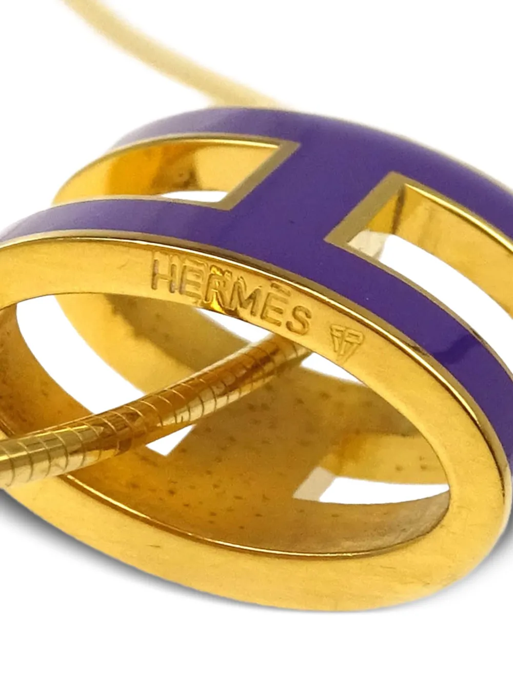 Pre-owned Hermes 2010s Pop H Necklace In Gold