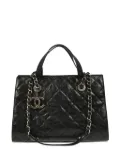 CHANEL Pre-Owned 2014 diamond-quilted chained tote bag - Black