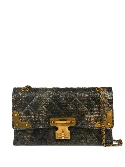 CHANEL Pre-Owned 2009 Double Flap lacquer tweed shoulder bag