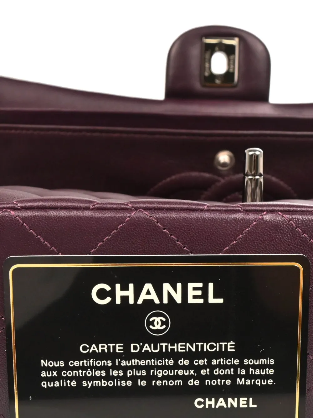 Pre-owned Chanel 2011 Medium Classic Flap Quilted Lambskin Shoulder Bag In Purple