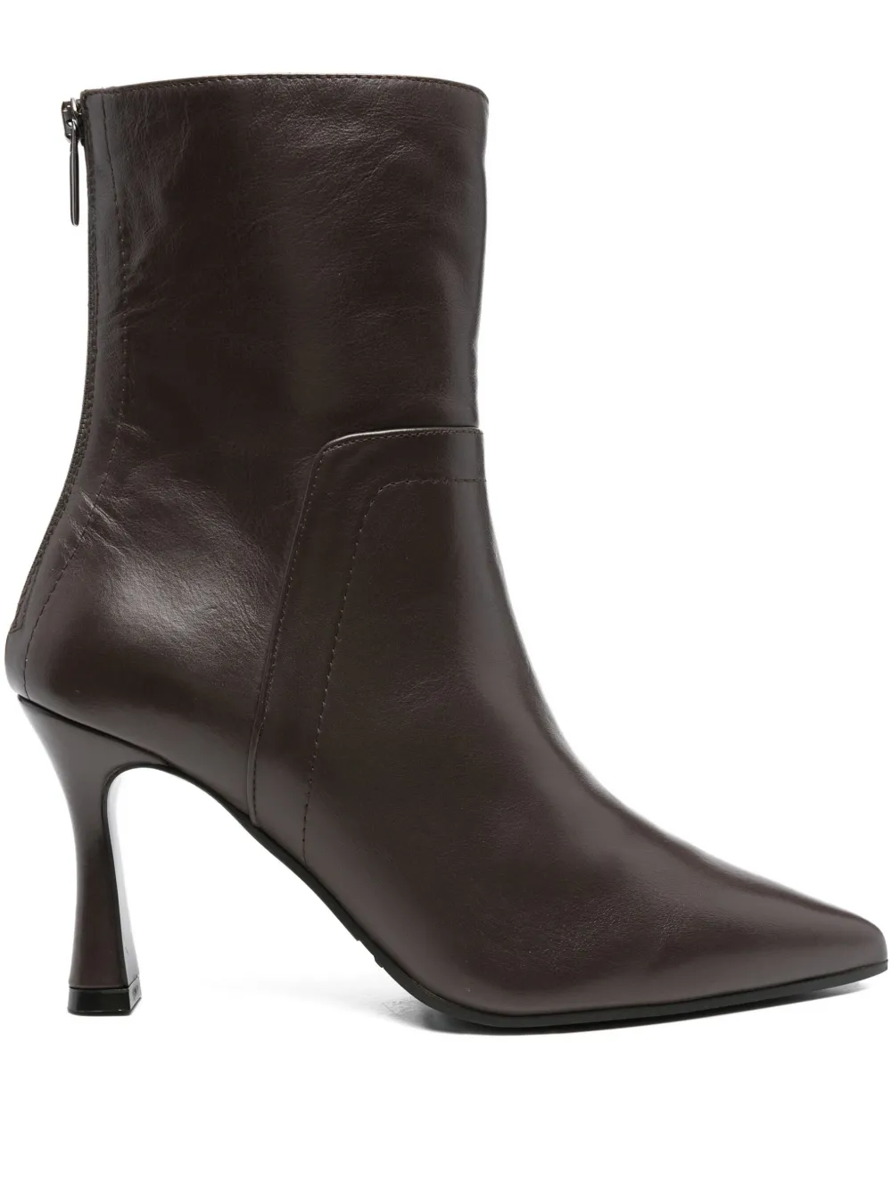 Evaluna Pointed-toe Heeled Boots In Brown