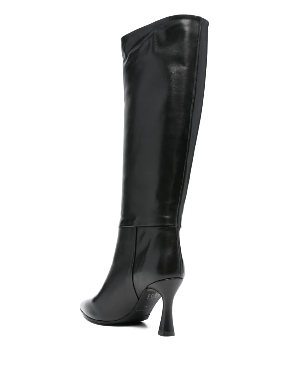 Evaluna 90mm pointed-toe leather knee-high boots Black