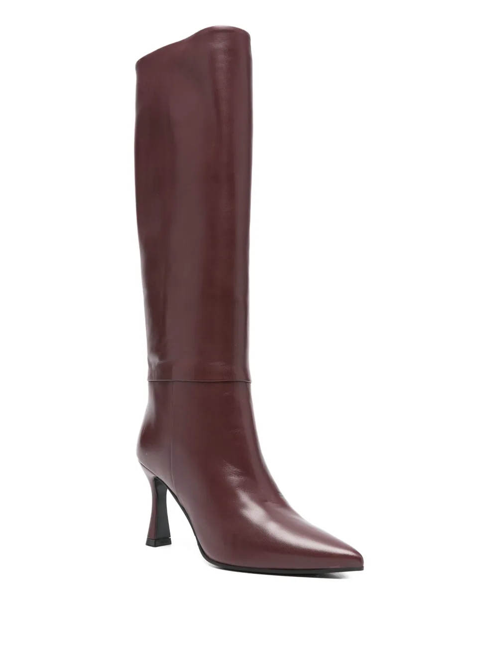 Evaluna 80mm pointed-toe leather boots Red