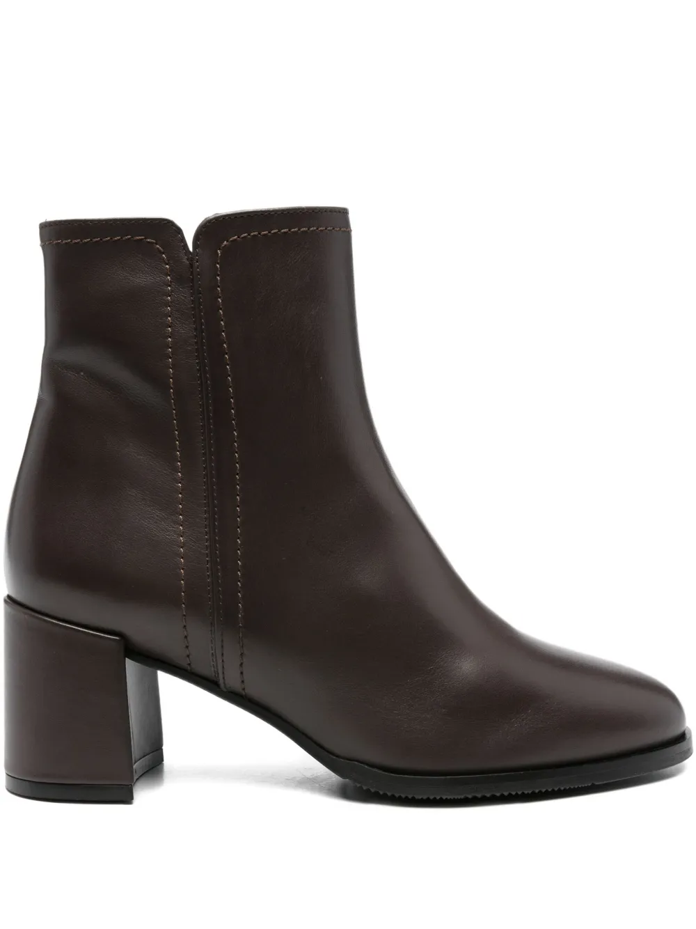 Evaluna 70mm Zip-detail Block-heel Ankle Boots In Brown