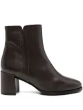 Evaluna 70mm zip-detail block-heel ankle boots - Brown
