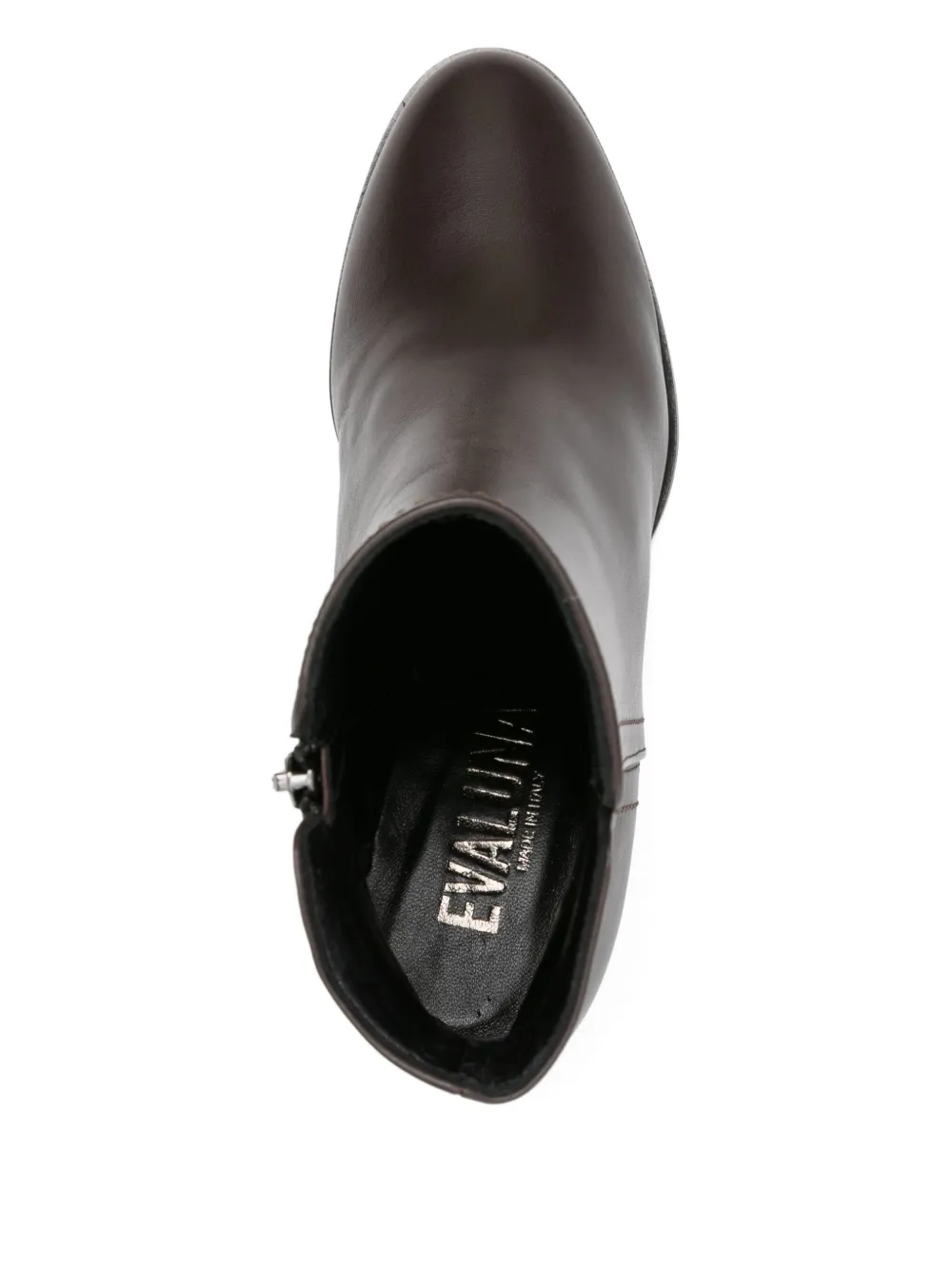 Evaluna 70mm Zip-detail Block-heel Ankle Boots In Brown
