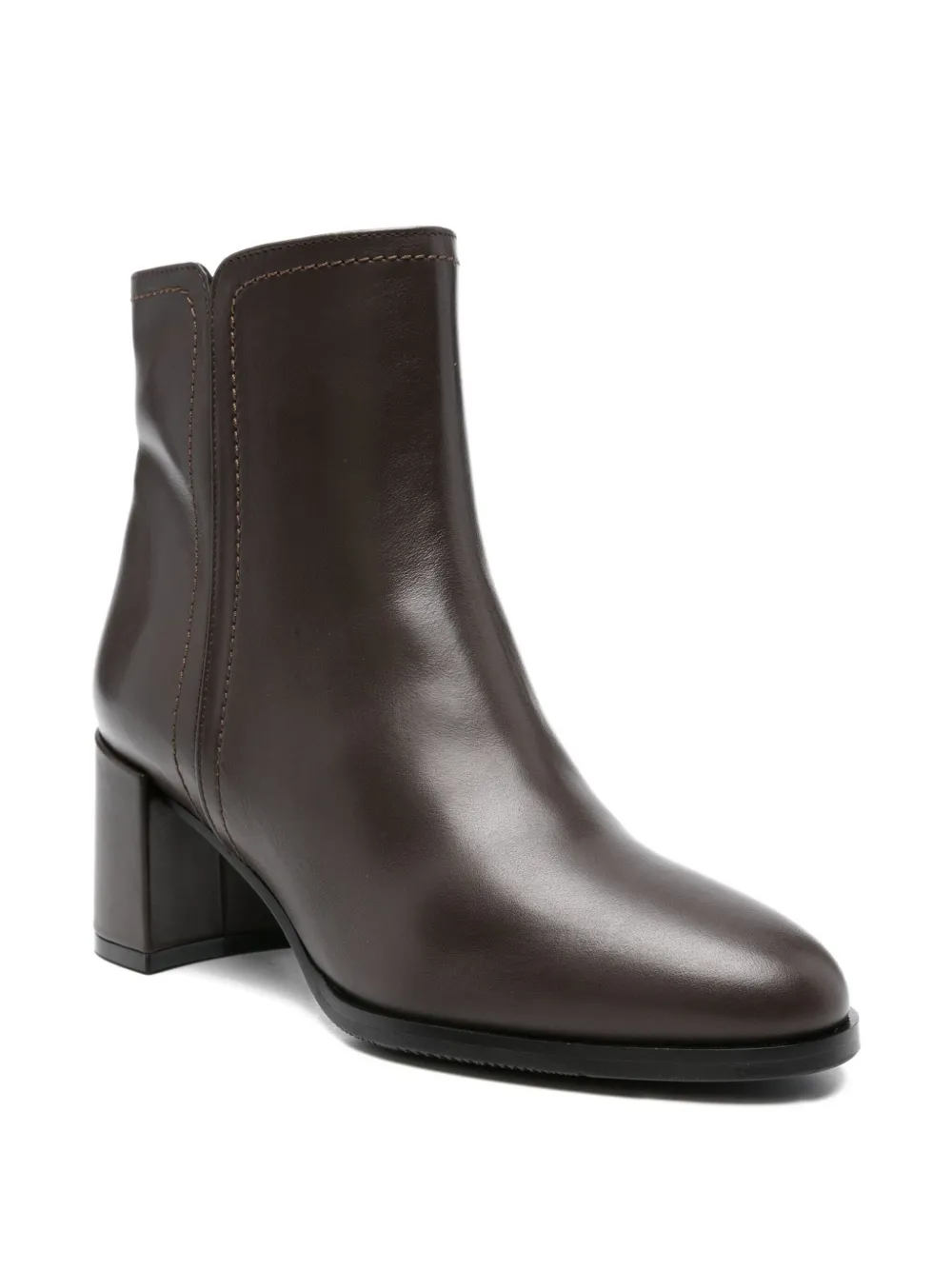 Evaluna 70mm Zip-detail Block-heel Ankle Boots In Brown
