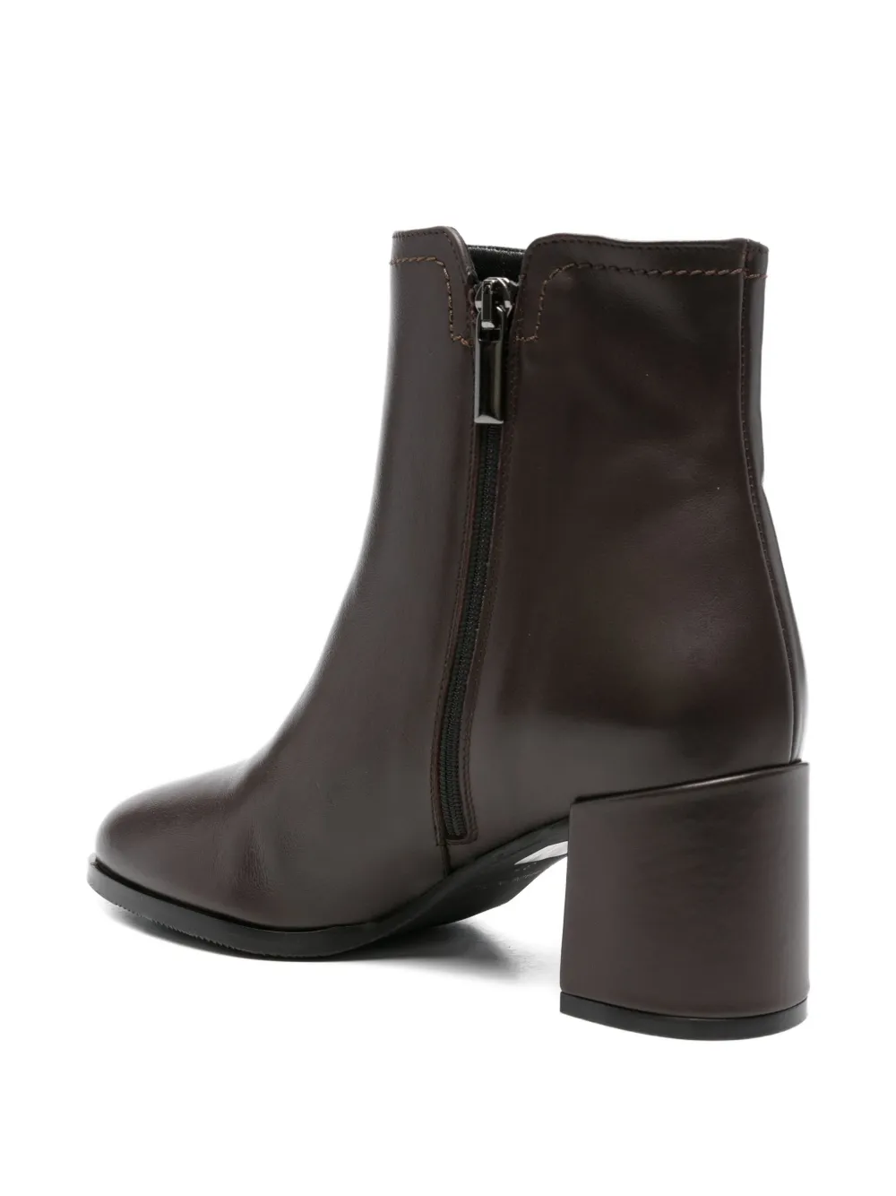Evaluna 70mm Zip-detail Block-heel Ankle Boots In Brown