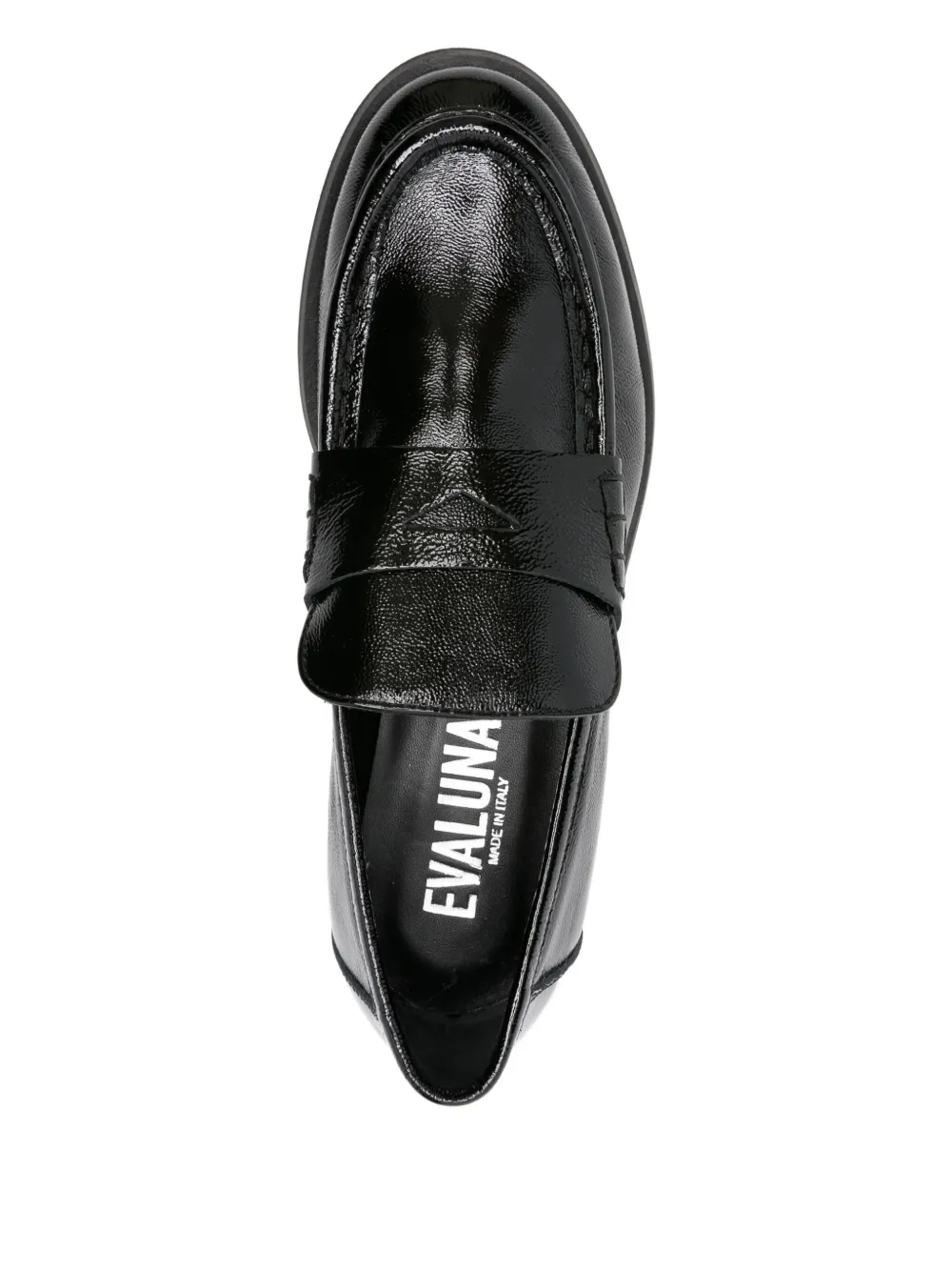 Evaluna penny leather loafers Black