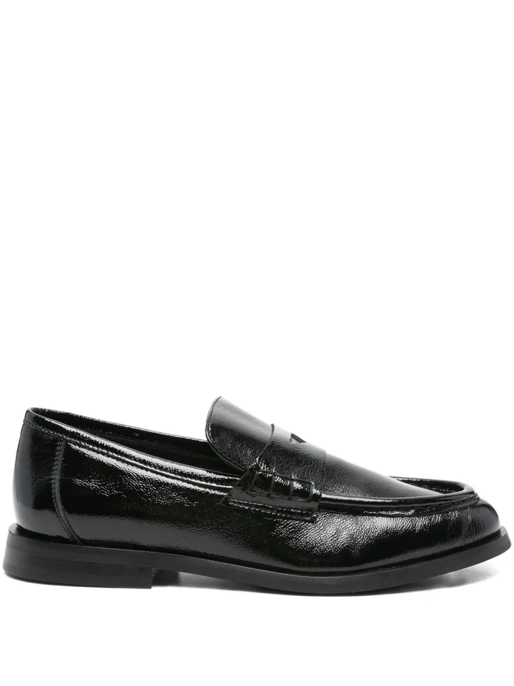 Evaluna penny leather loafers Black