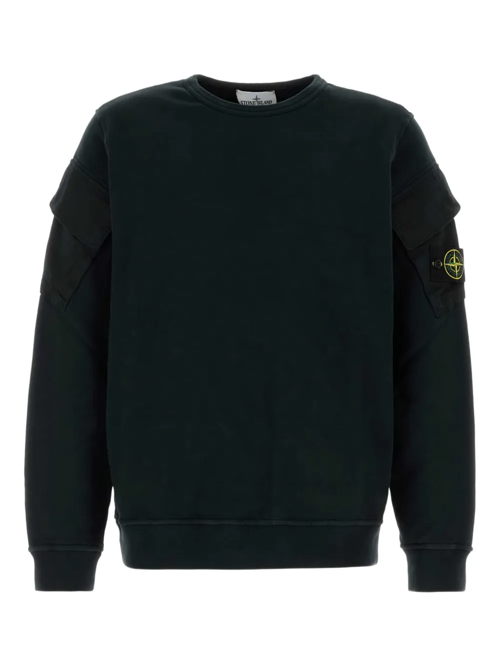 Stone Island Compass-badge patch-pocket sweatshirt | Black | Image 1