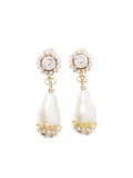 Valentino Garavani VLogo Signature crystal-embellished pearl earrings - White