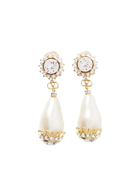 Valentino Garavani VLogo Signature crystal-embellished pearl earrings