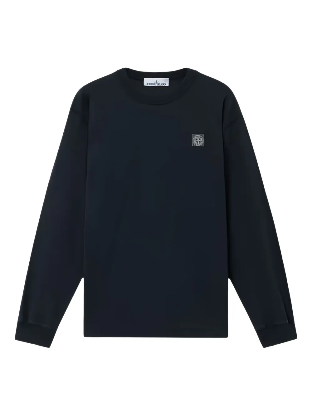 Stone Island logo-patch long-sleeve sweatshirt Blauw