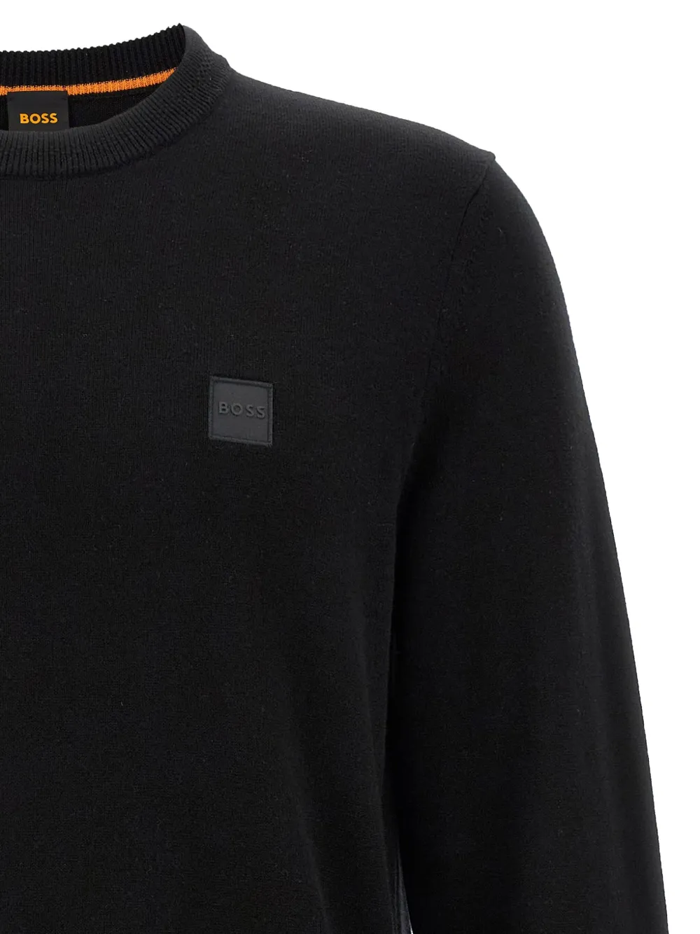 BOSS Sweater met logopatch Zwart