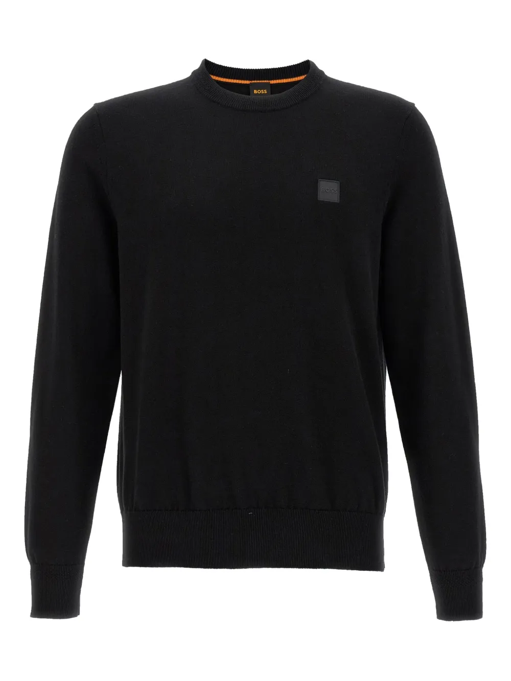 BOSS Sweater met logopatch Zwart