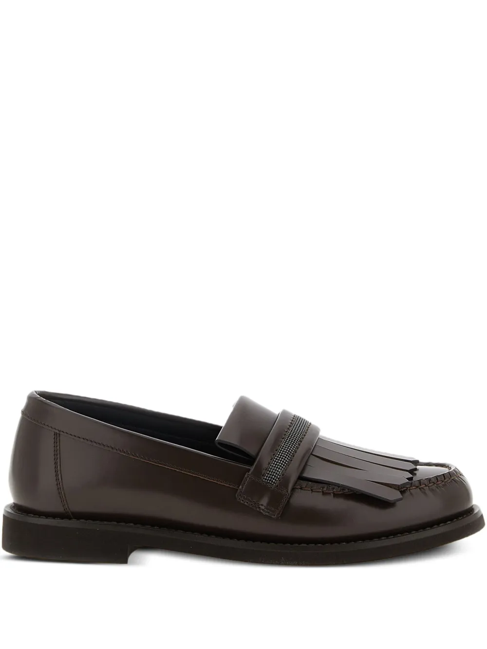 Brunello Cucinelli Monili fringed loafers Brown
