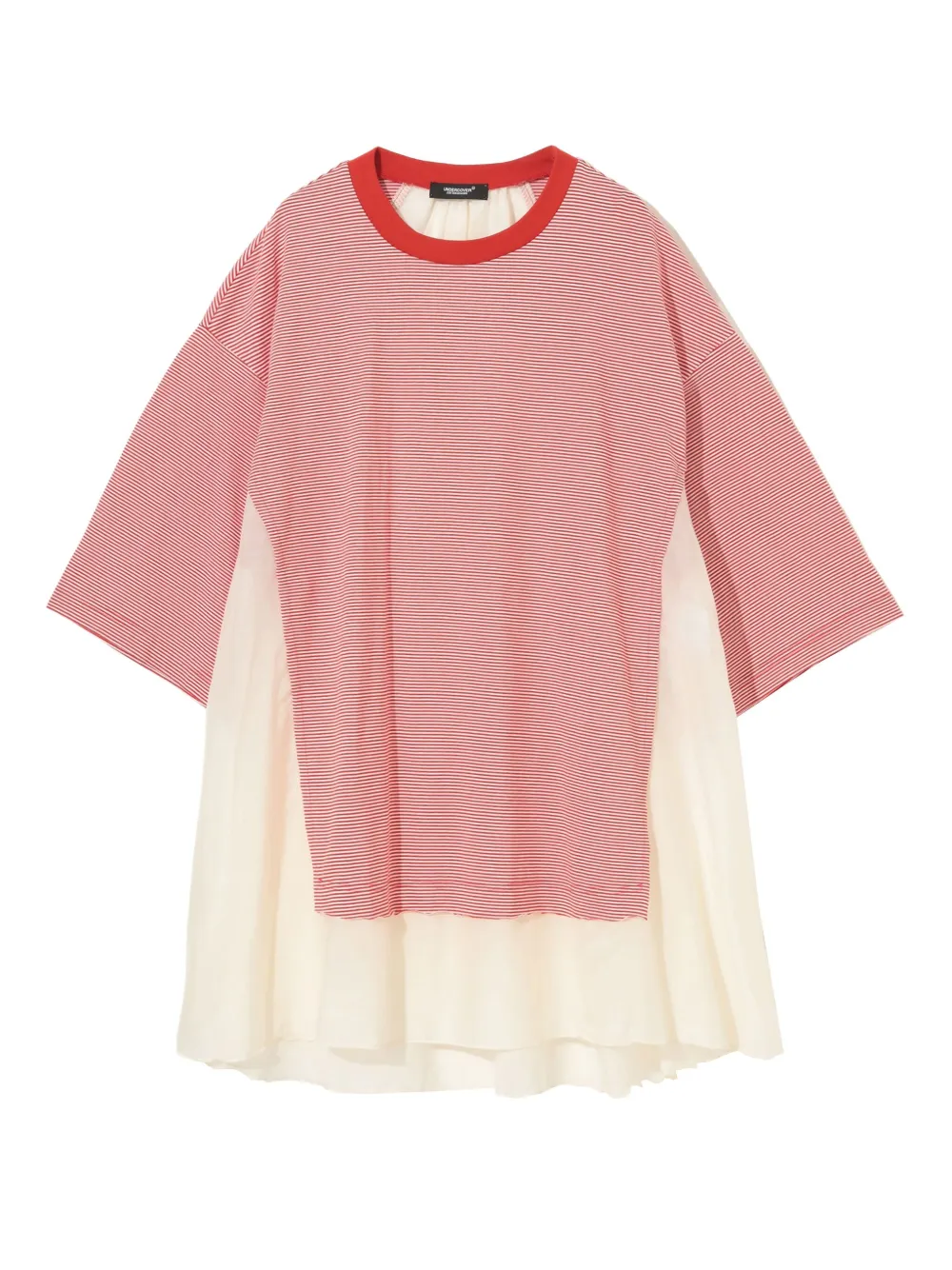 Undercover Gestreepte pullover met vlakken Rood