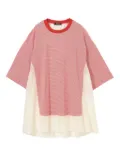 Undercover striped panelled pullover - Red