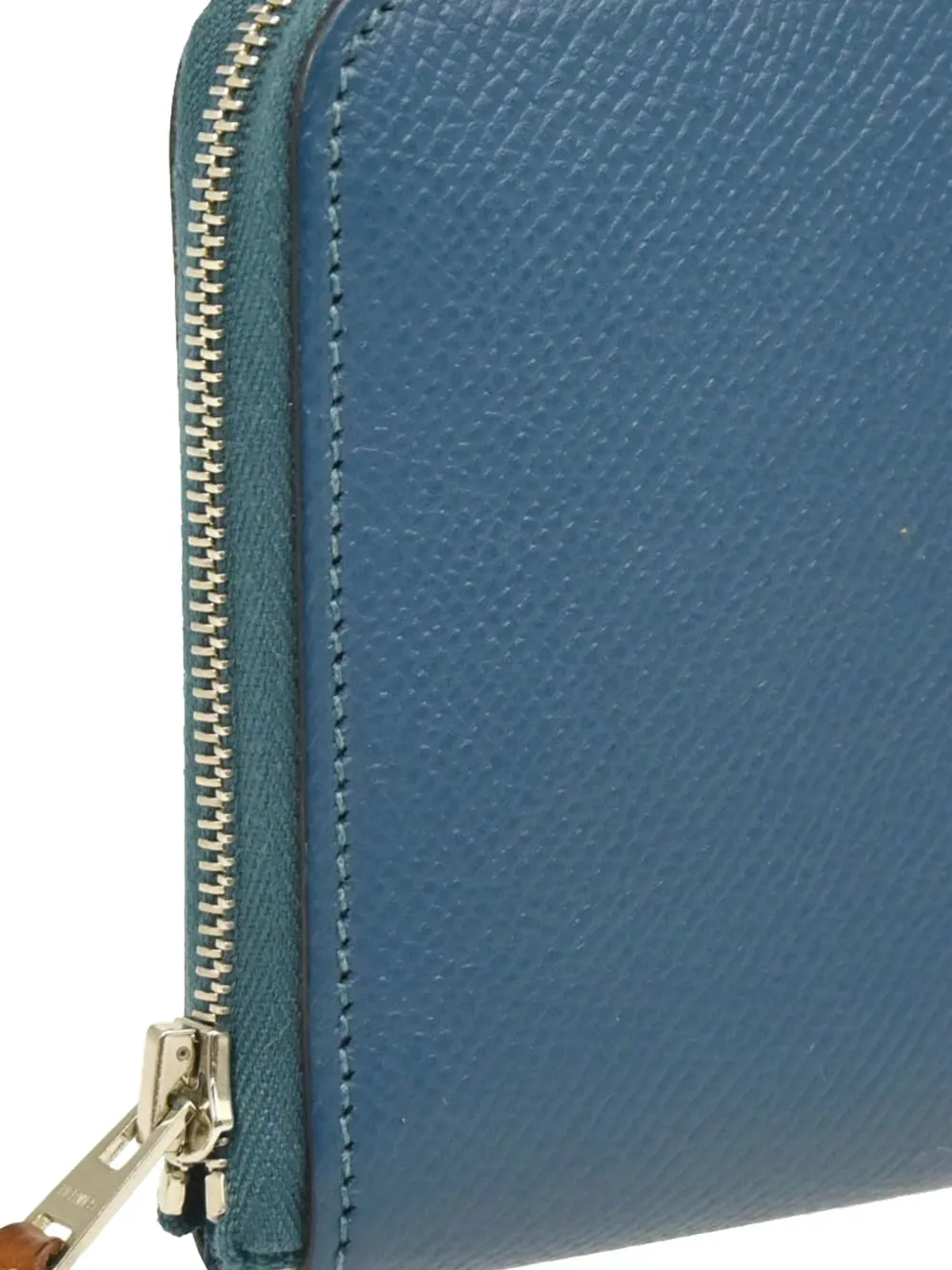 Pre-owned Hermes 2016 Silk'in Compact Wallet In Blue