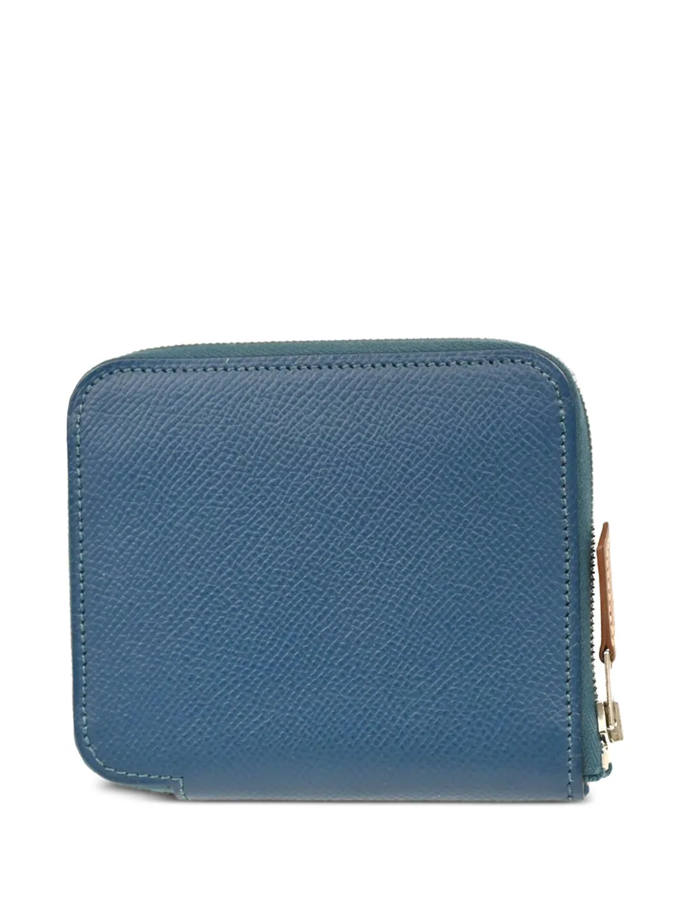 Pre-owned Hermes 2016 Silk'in Compact Wallet In Blue