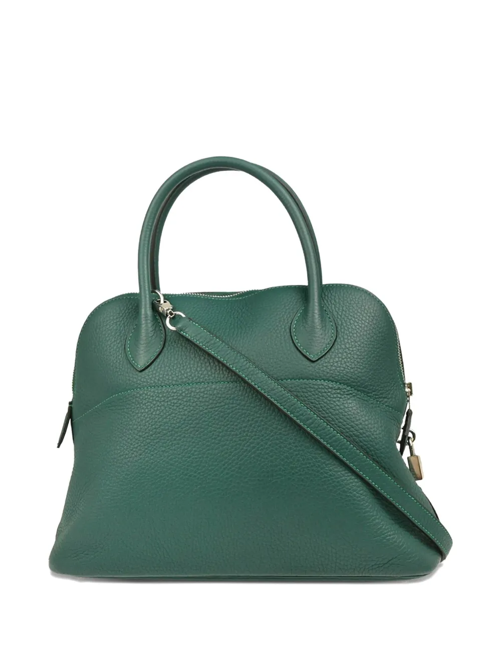 Pre-owned Hermes 2013 Bolide 31 Clemence-leather Handbag In Green