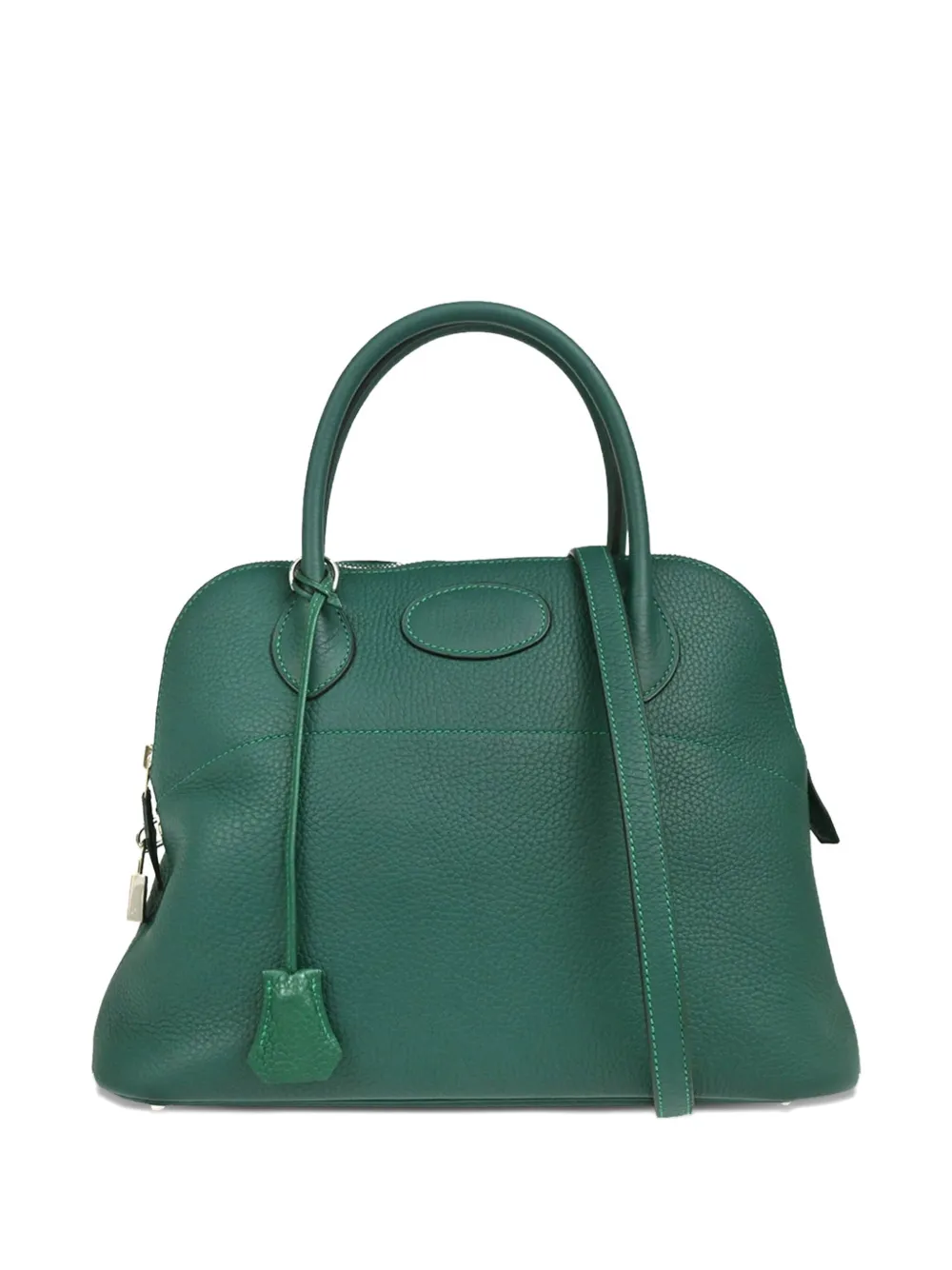 Pre-owned Hermes 2013 Bolide 31 Clemence-leather Handbag In Green