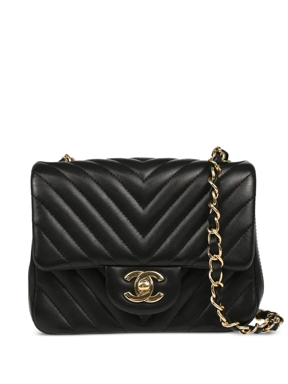 CHANEL Pre-Owned 2016 クラシック スクエア フラップ 17 ショルダーバッグ ミニ - ブラック CHANEL Pre-Owned 2016 クラシック スクエア フラップ 17 ショルダーバッグ ミニ - ブラック