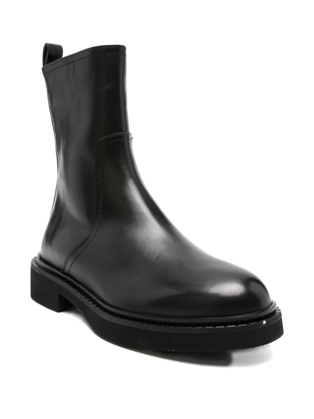 Evaluna Zip Leather Ankle Boots In Black