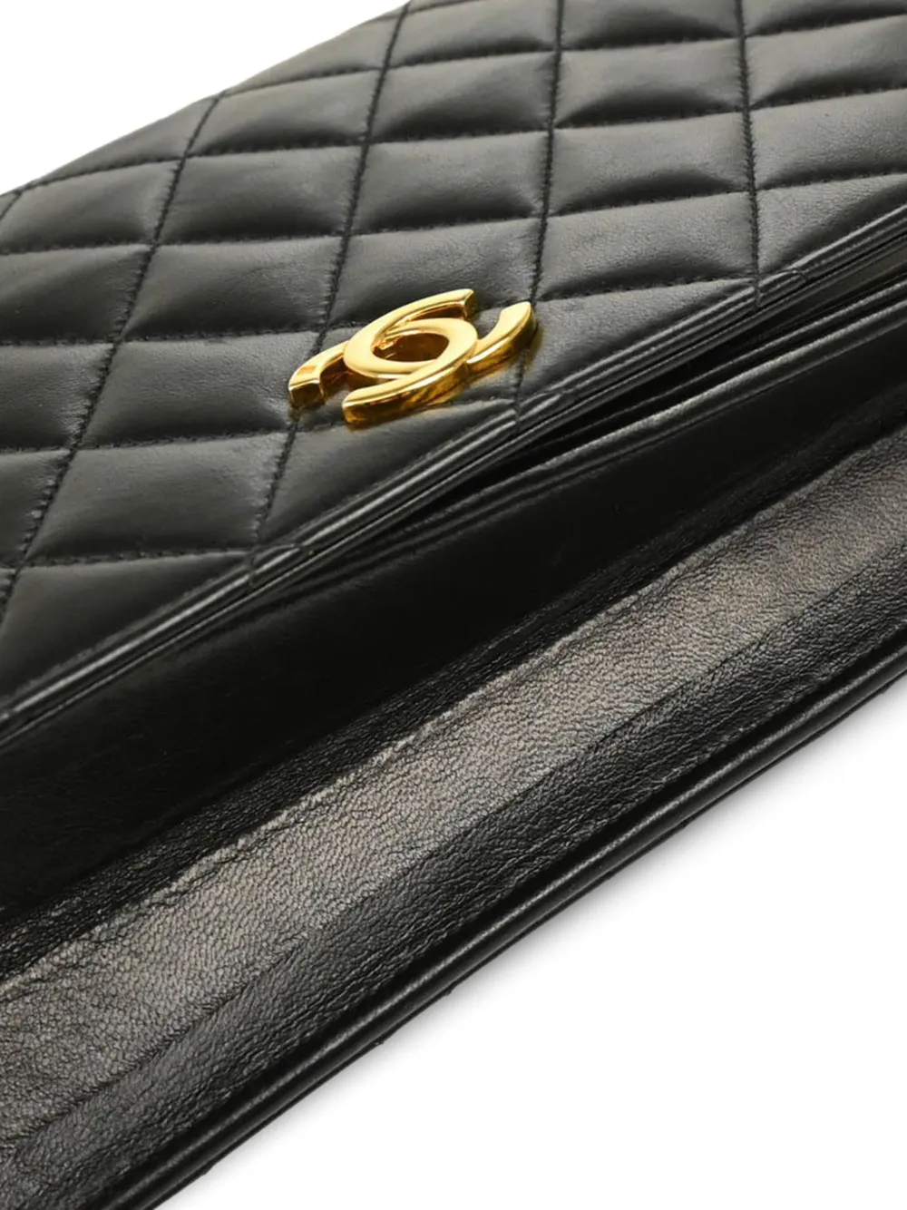 Pre-owned Chanel 2002 Diamond Quilted Full Flap Shoulder Bag In Black