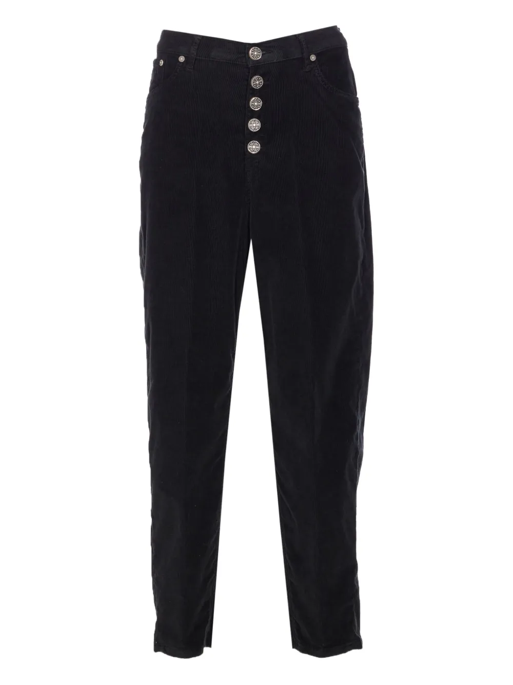 DONDUP Button-up ribfluwelen jeans Zwart