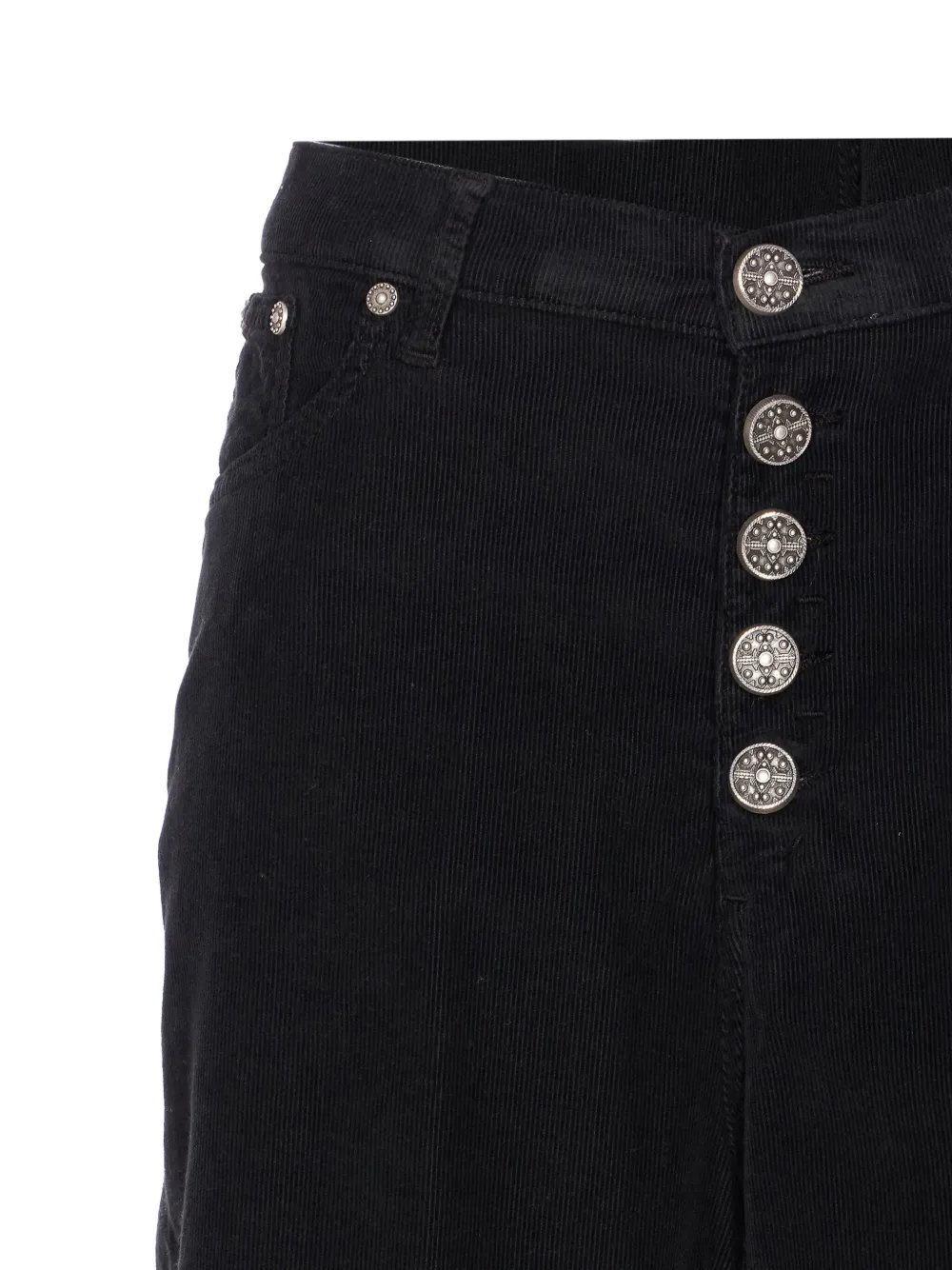 Dondup Loose Fit Velvet Trousers With Button Detailing