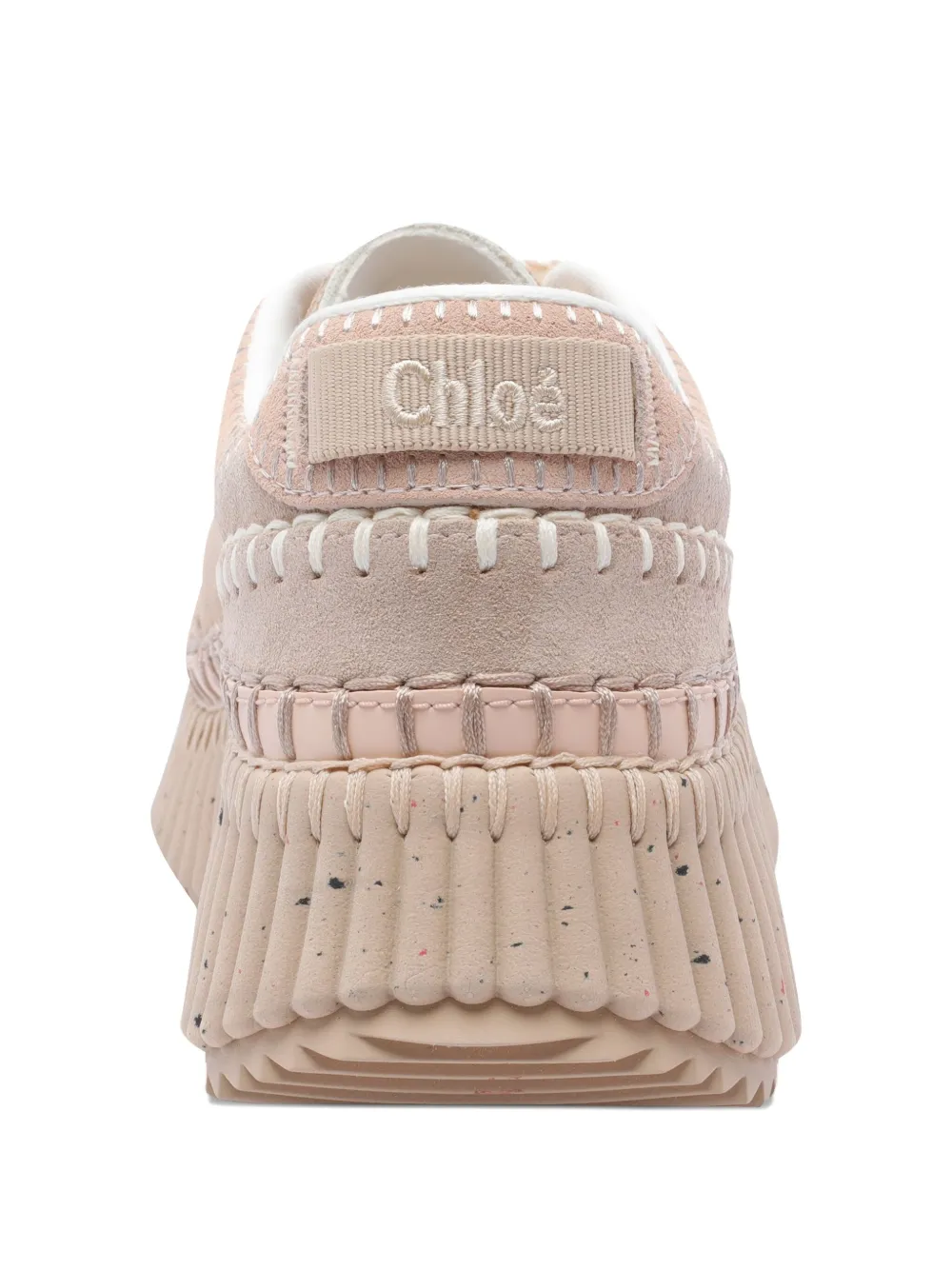 Chloé Low Top Sneakers Contrast Stitching In Pink