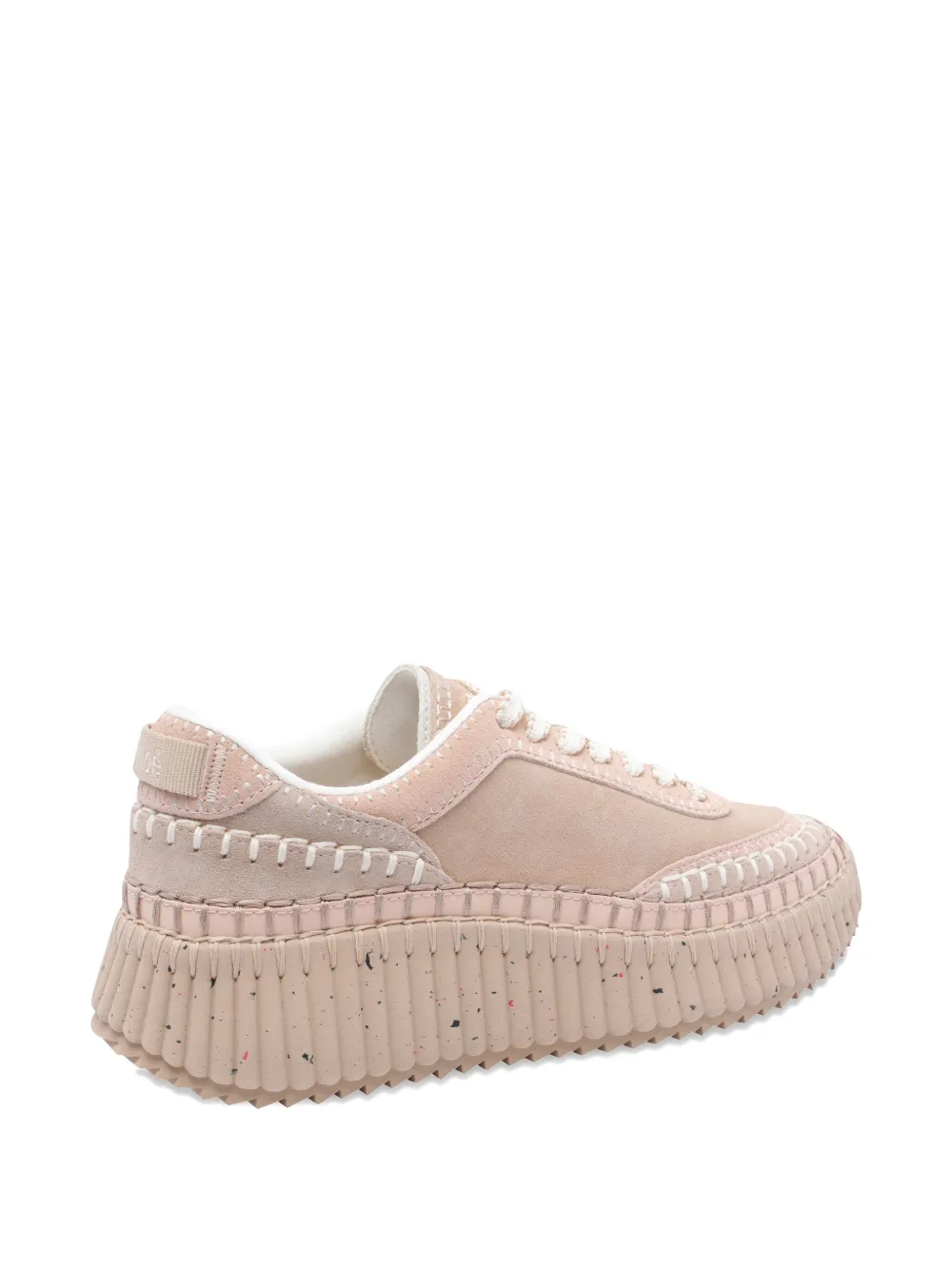 Chloé Low Top Sneakers Contrast Stitching In Pink
