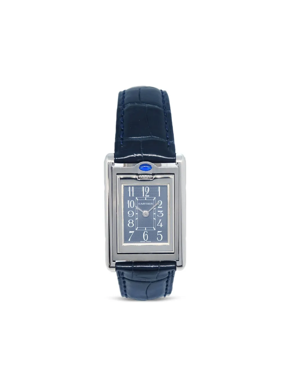 Cartier 1990-2000s スモール タンク バスキュラント 32mm x 22mm - ブルー Cartier 1990-2000s スモール タンク バスキュラント 32mm x 22mm - ブルー