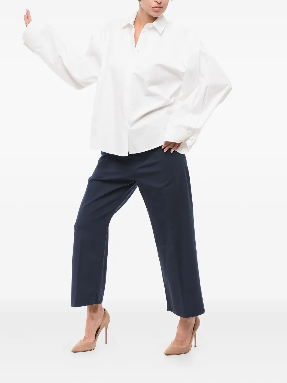 Giorgio Armani Blouse met maxi-mouwen Wit