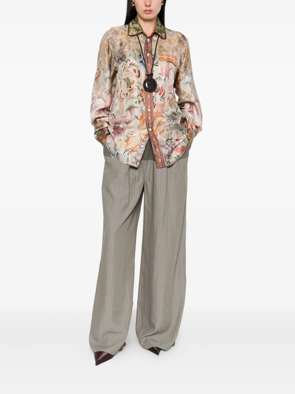 Pierre-Louis Mascia floral-print shirt Groen