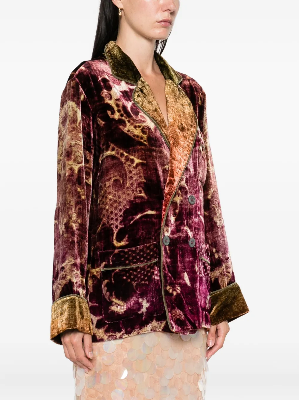 Pierre-Louis Mascia Kanpur velvet blazer Rood