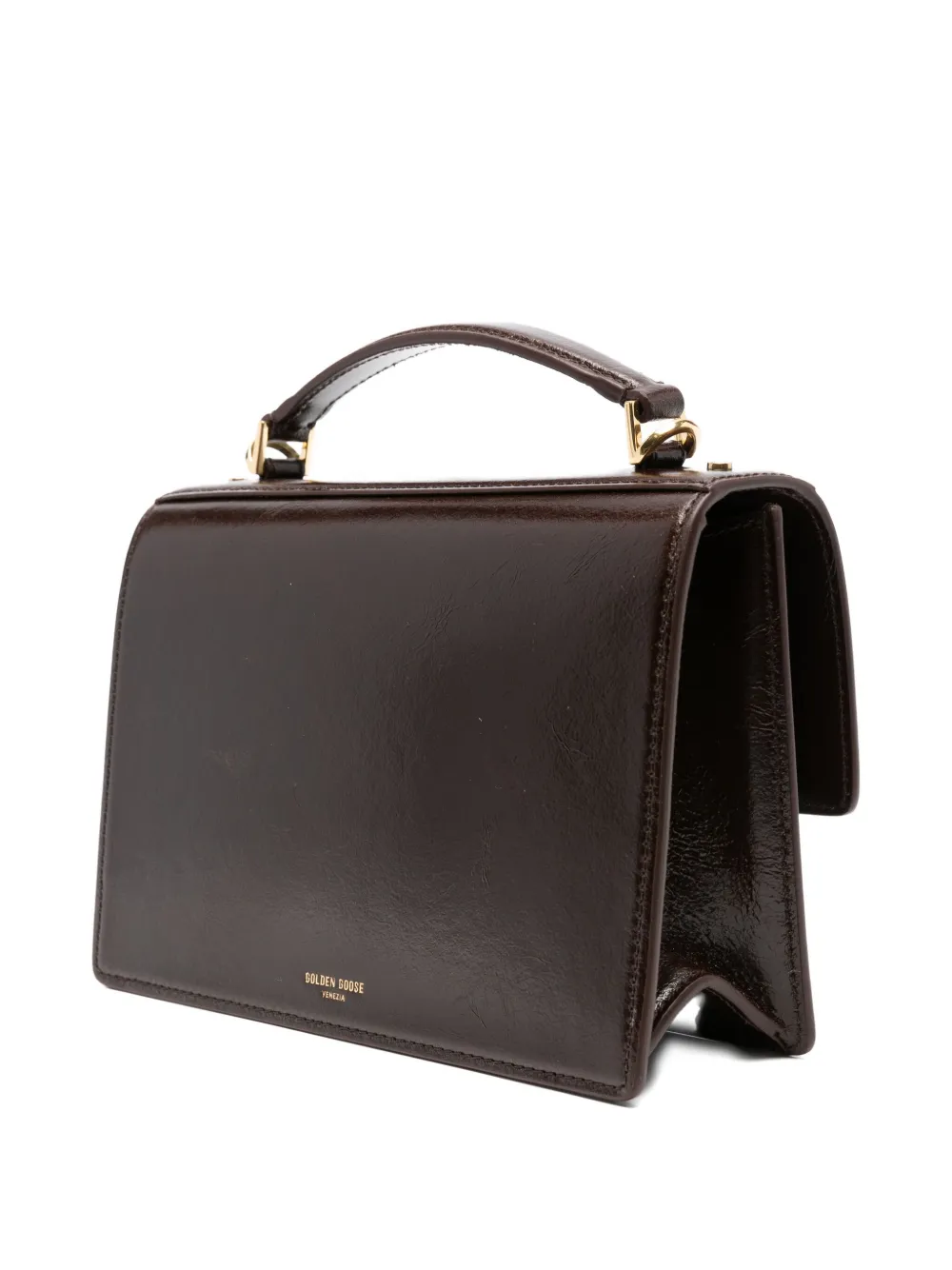 Golden Goose top-handle leather tote bag Bruin