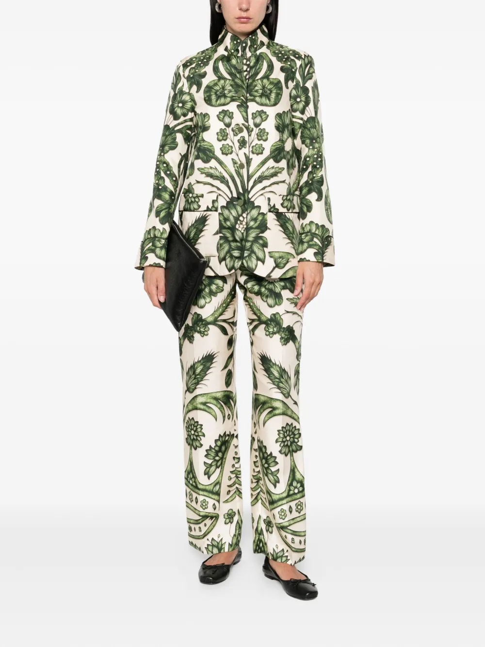F.R.S For Restless Sleepers Zijden blouse met bloemenprint - Groen