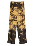 F.R.S For Restless Sleepers floral-print silk trousers - Black