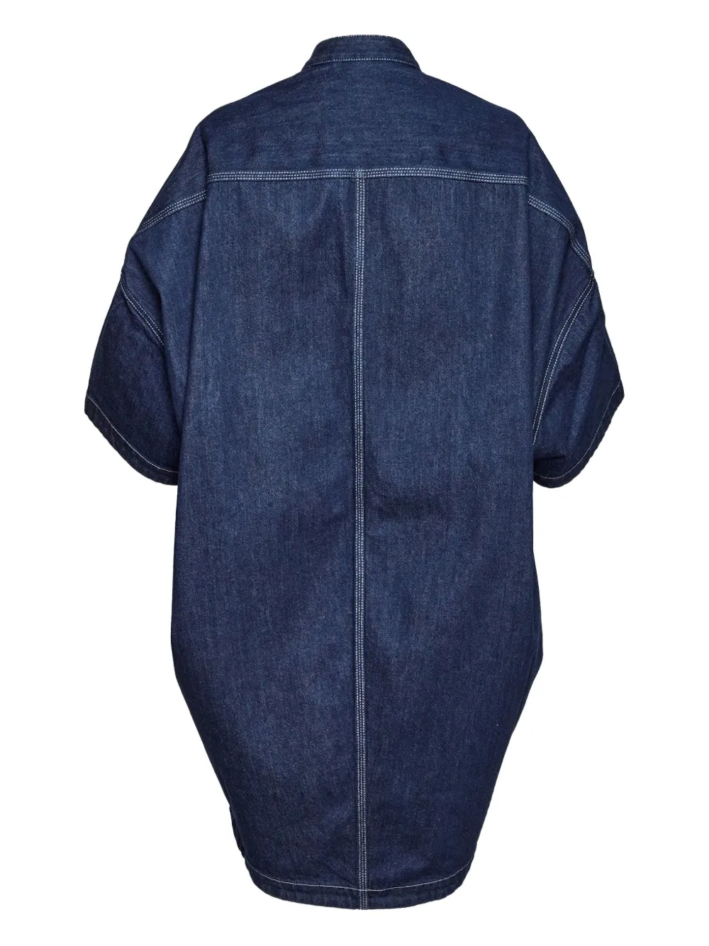Stella McCartney Wave embroidered denim shirt dress Blauw