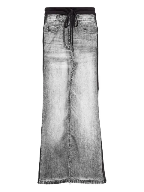 Open YY drawstring-waist panelled skirt