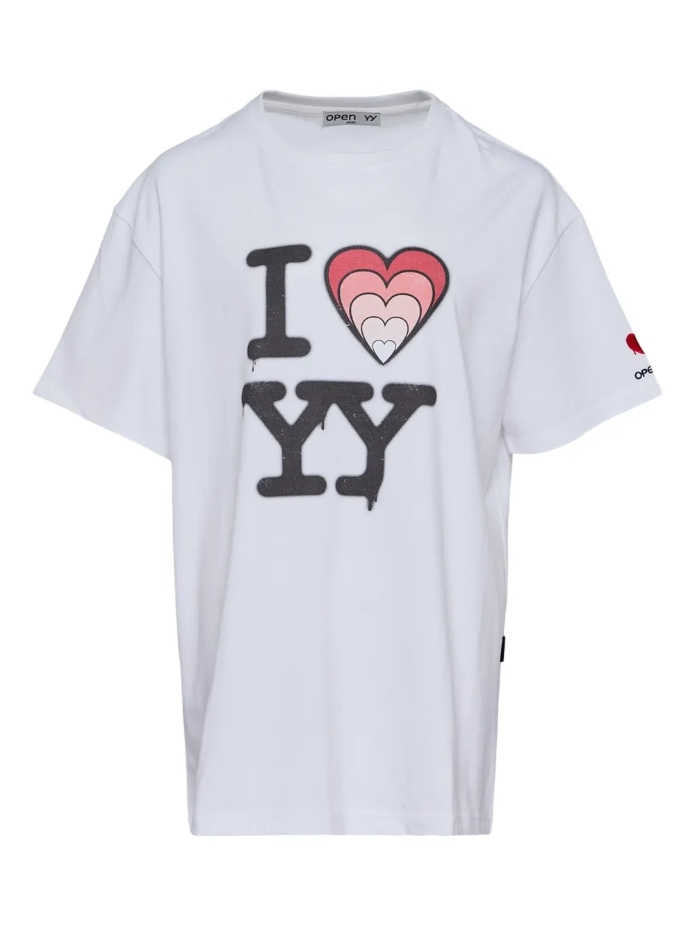 Open YY heart-print T-shirt | White | Image 1