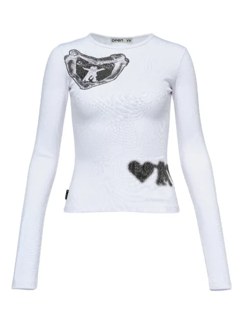 Open YY graphic-print long-sleeve top