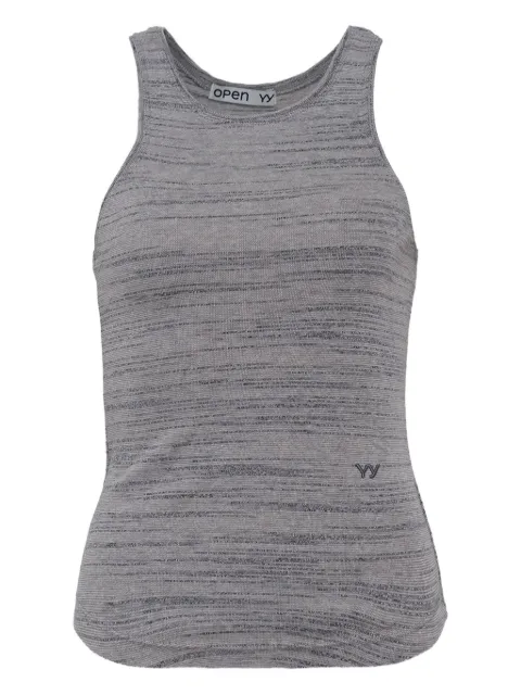 Open YY ribbed racer-back top